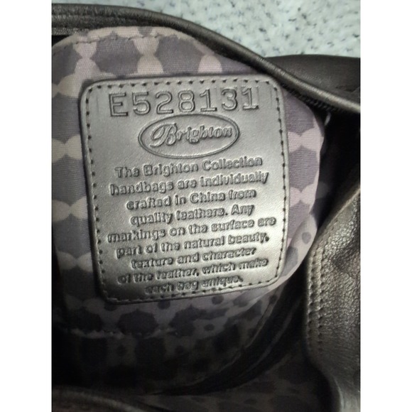 Vintage Brighton Bronze Color Leather Floral Embossed Tassel, Tag Shoulder Bag - Picture 5 of 12